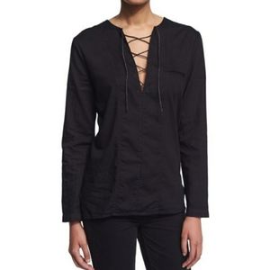 McGuire Penelope Lace-Up Long Sleeve Top XS